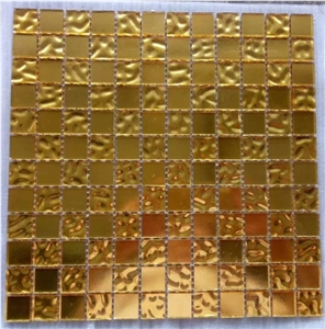 Gold Foil Mosaic Tiles,Golden Glass Mosaic