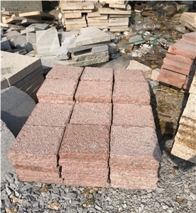 Pink Granite Paving Cobblestone