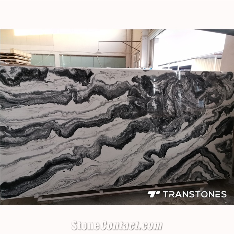 White Artificial Marble Backlit Wall Panel Artificial Stone