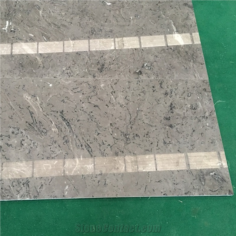 China Grey Cloudy Quintessence Wolf Grey Marble Tile