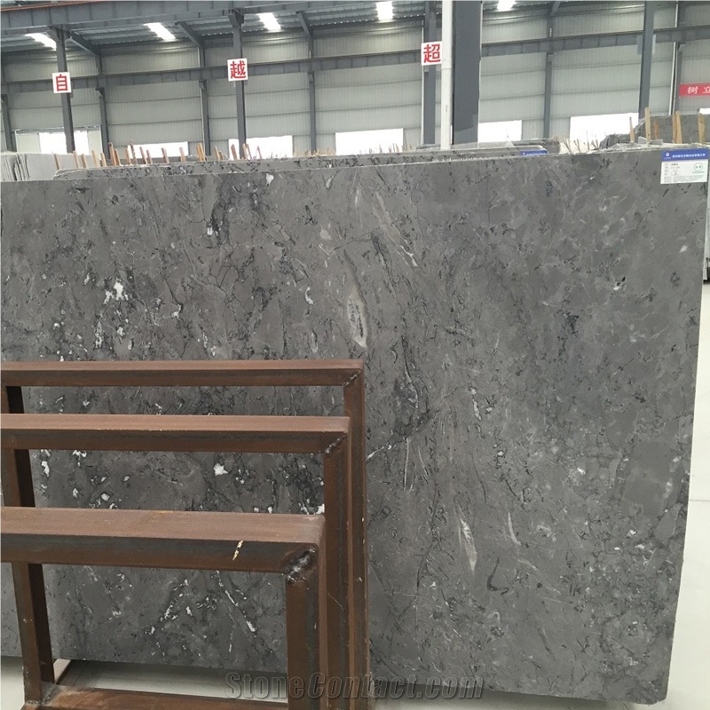 China Grey Cloudy Quintessence Wolf Grey Marble Tile