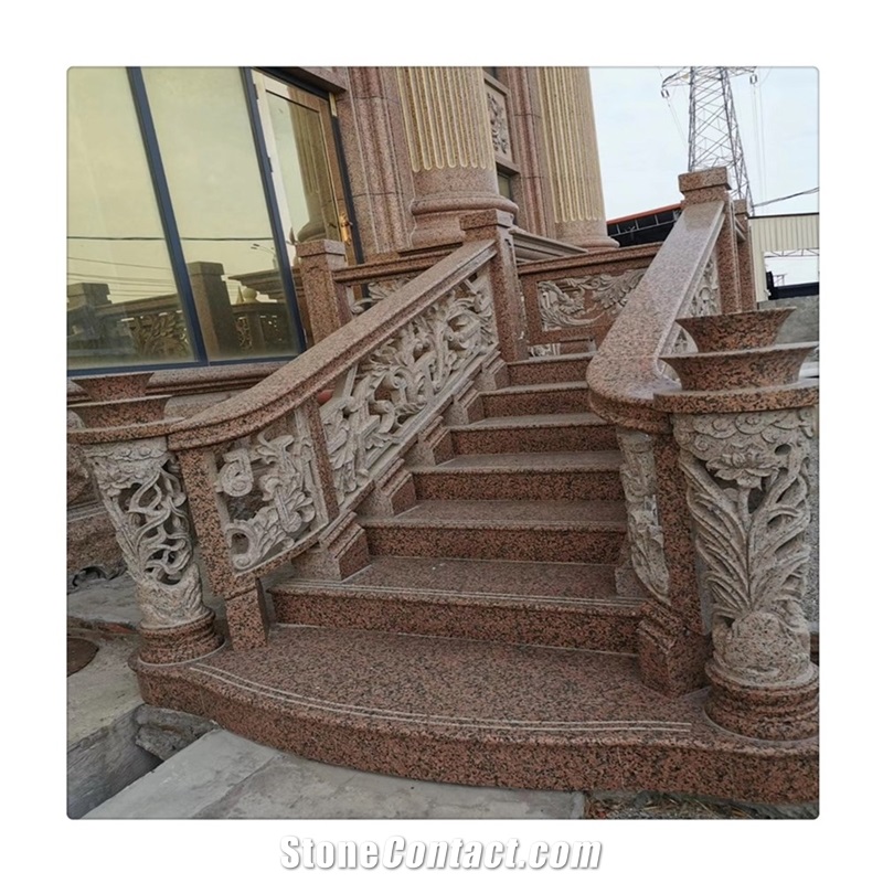 Balmoral Red Granite Stair Pattern With Customized Design