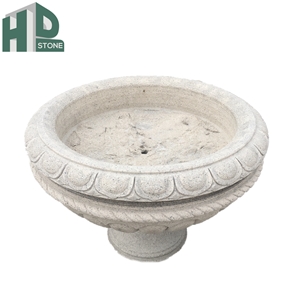 Garden Products Granite Flower Pot Hand Made Stone Carving
