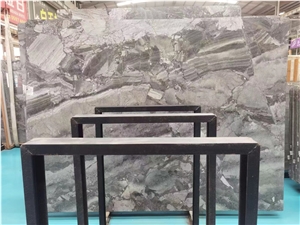 Ash Silver Breccia Marble Fantasty Bedrock Slab