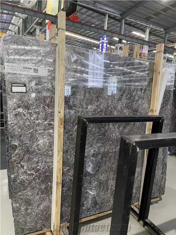 Cloud Grey Marble Temple Gray Green Cream Slab In China
