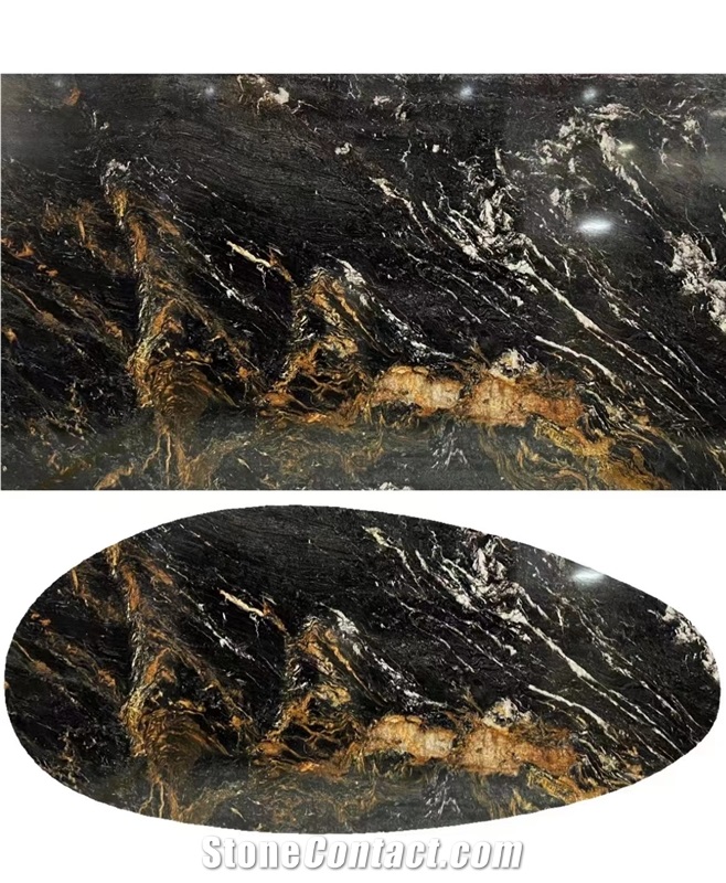 Mc Titanium Granite Black Fusion Taurus Slab In China Market