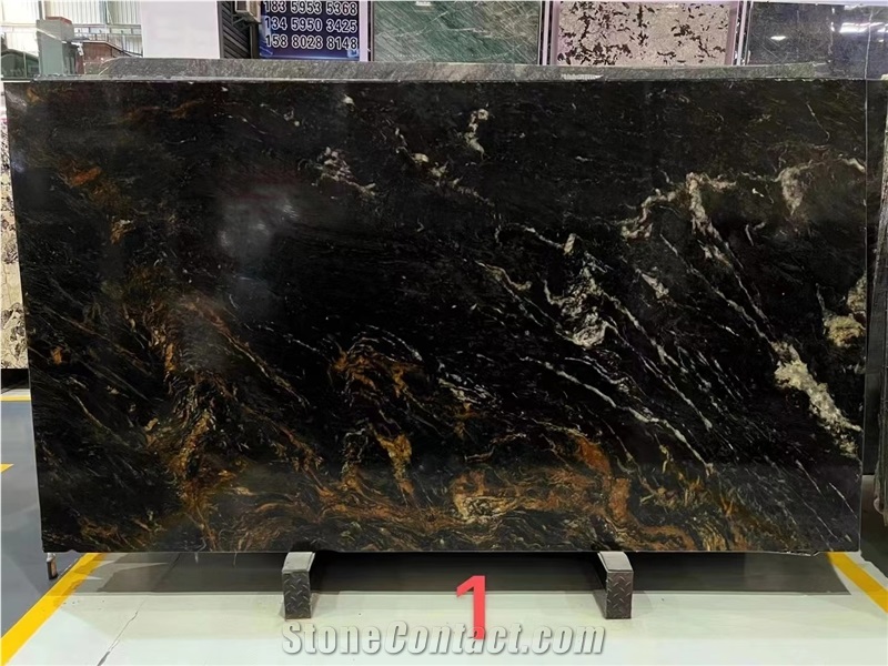 Mc Titanium Granite Black Fusion Taurus Slab In China Market