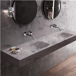 Concrete Series 6005 Quartz Vanity Top Undermounted Sink