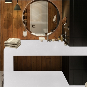 Goldtop OEM/ODM 4040 White Quartz Bath Cosmetic Vanity Top