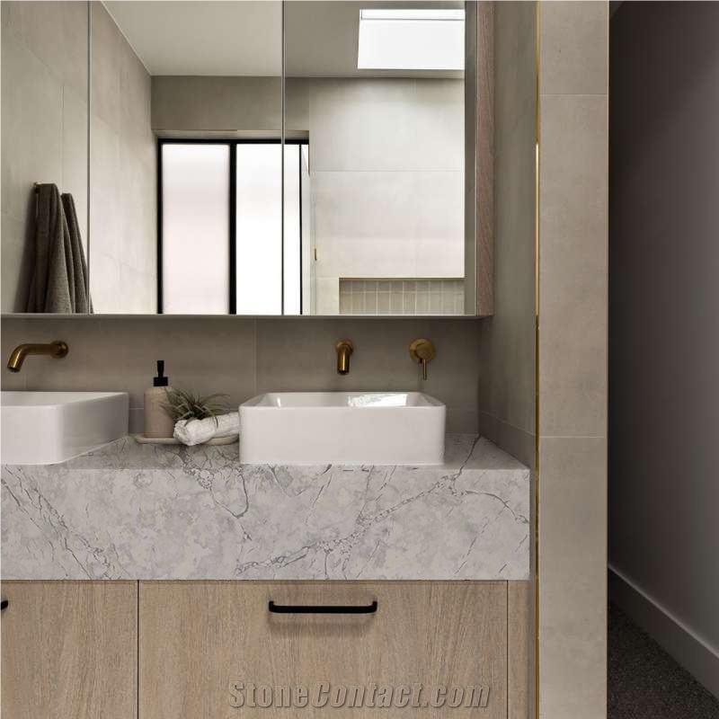 Goldtop OEM/ODM Alpine White Quartz Bathroom Vanity Tops