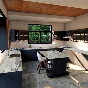 Goldtop OEM/ODM Artificial Night Light Quartz Kitchen Island