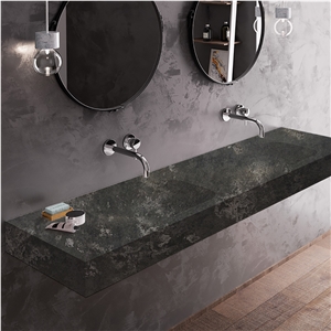 Goldtop OEM/ODM Concrete Shade Quartz Bathroom Vanity Sink