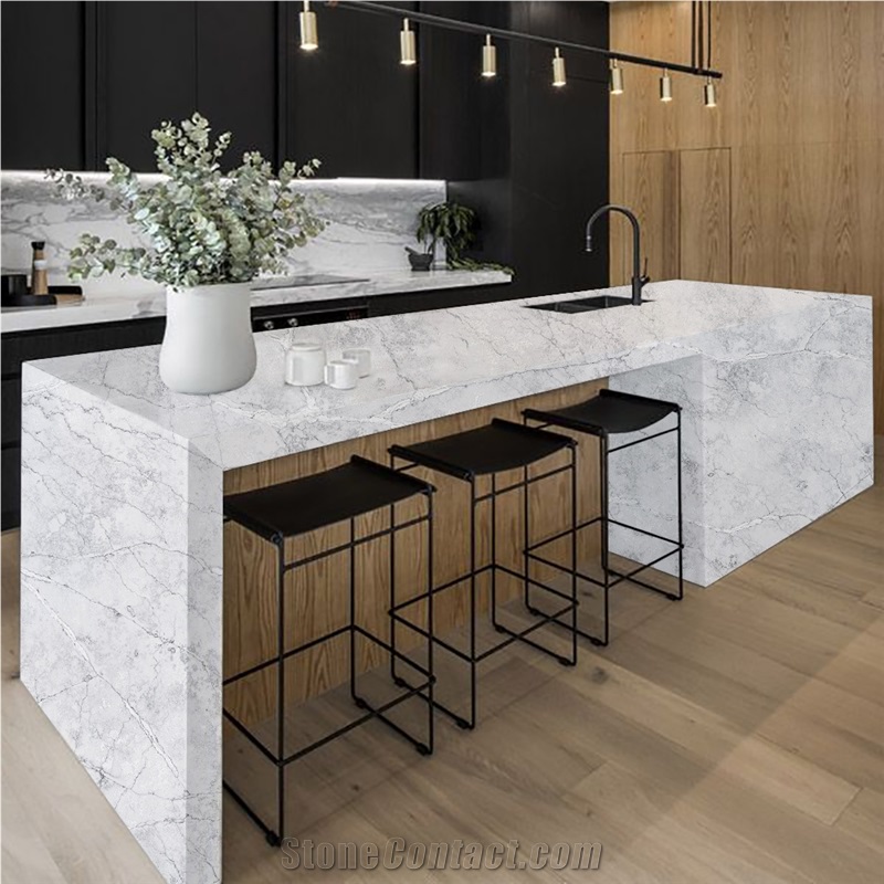Goldtop OEM/ODM Gray Ice Ash Quartz Kitchen Countertop