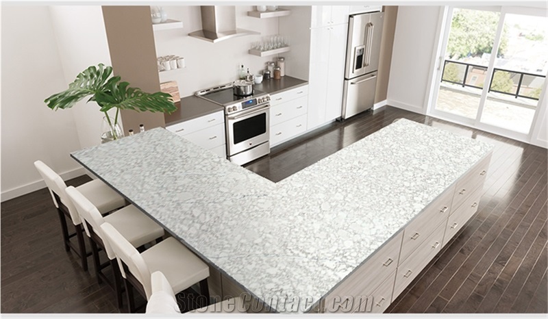 Highly Impressive Quartz Island Kitchen Countertop 4018