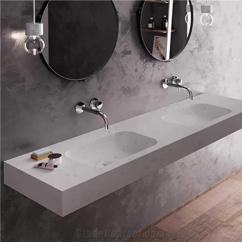 Marble Series 4022 Quartz Vanity Top With Topmounted Sink