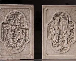 Hand Carved White Marble Relief Sculpture Stone Wall