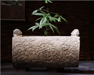 Hot Natural Stone Flower Pot Marble Planter Flower Pot