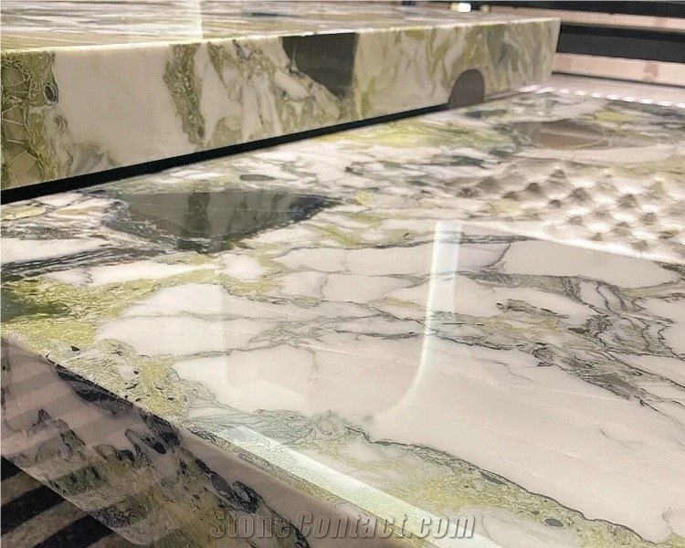 Ice Green Marble Cold Jade Marble Natural Stone Coffee Table