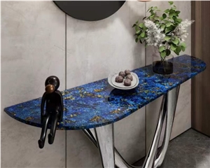 Natural Blue Stone Oval Blue Coffee Table Tea Table Top