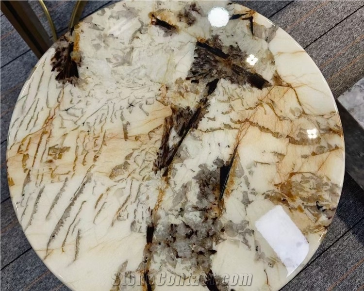 Natural Stone Marble Coffee Tea Table Top Round Table Top