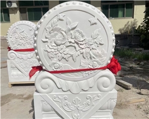Outdoor Large Drum Natural Stone Carving Chinese BAO GU SHI