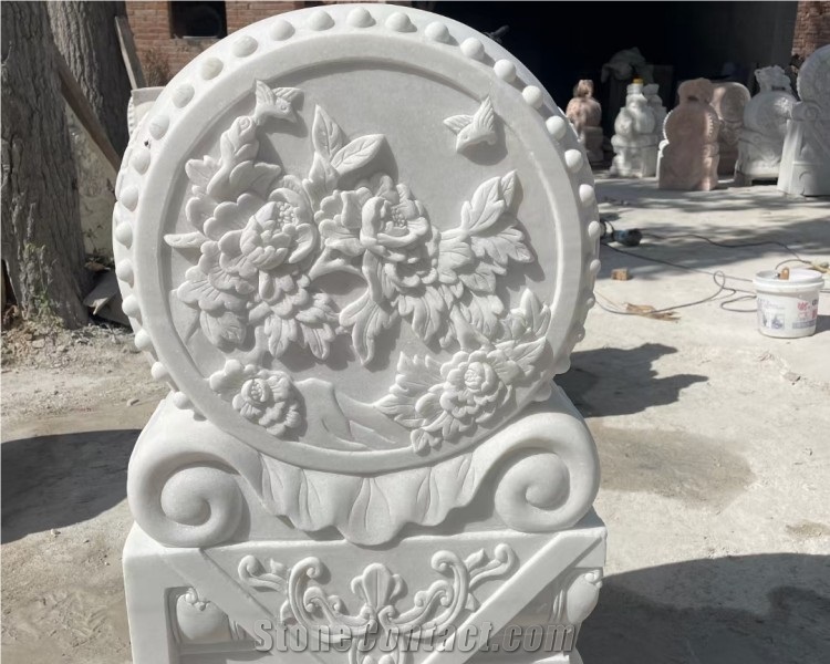 Outdoor Large Drum Natural Stone Carving Chinese BAO GU SHI