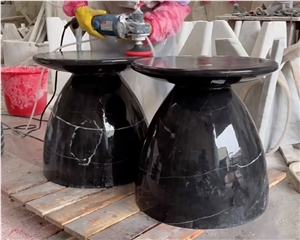 Stone Side Table Black Marble Stone Table Coffee Table