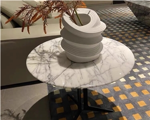 White Marble Stone Coffee Table Marble Top Coffee Tea Table