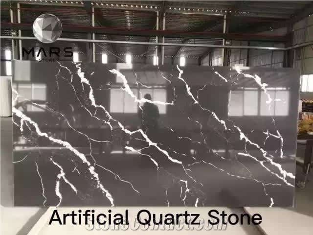 Black Artificial Quartz Stone Slab