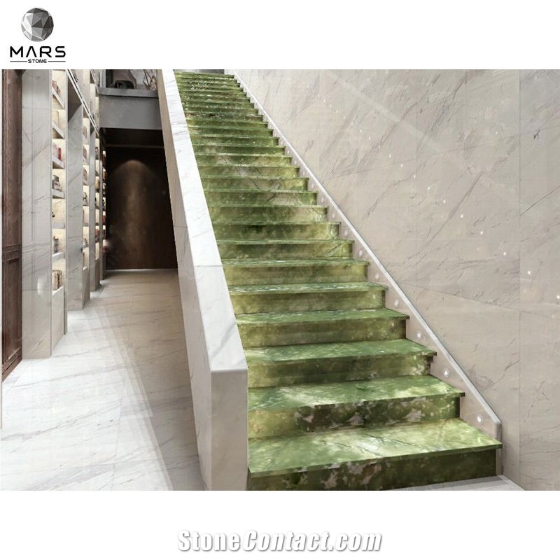 Dandong Green Villa Marble Stairs And Staircase Riser