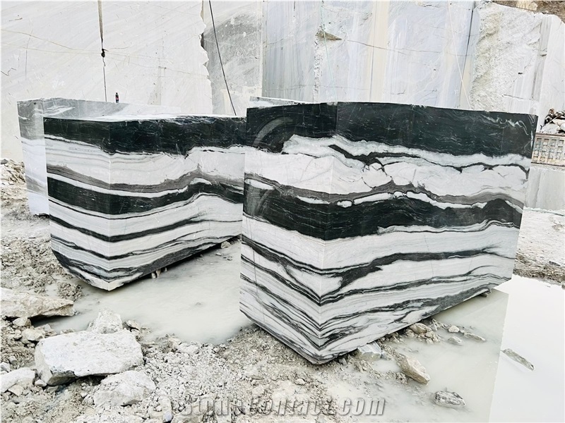 Panda White Marble Rough Blocks
