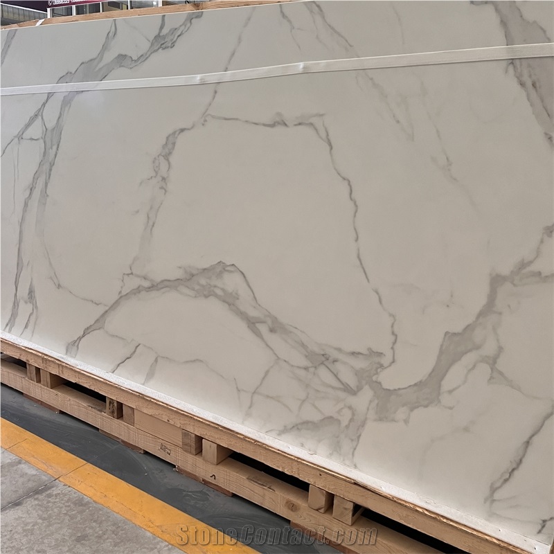 Calacatta White Sintered Stone Slab For Interior Wall Decor