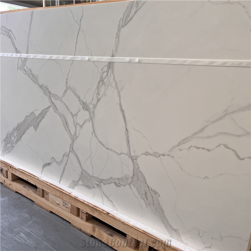 Calacatta White Sintered Stone Slab For Interior Wall Decor