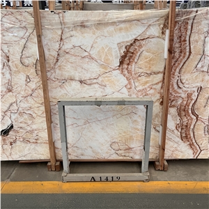 Book Matched Red Dragon Jade Onyx For Wall Background