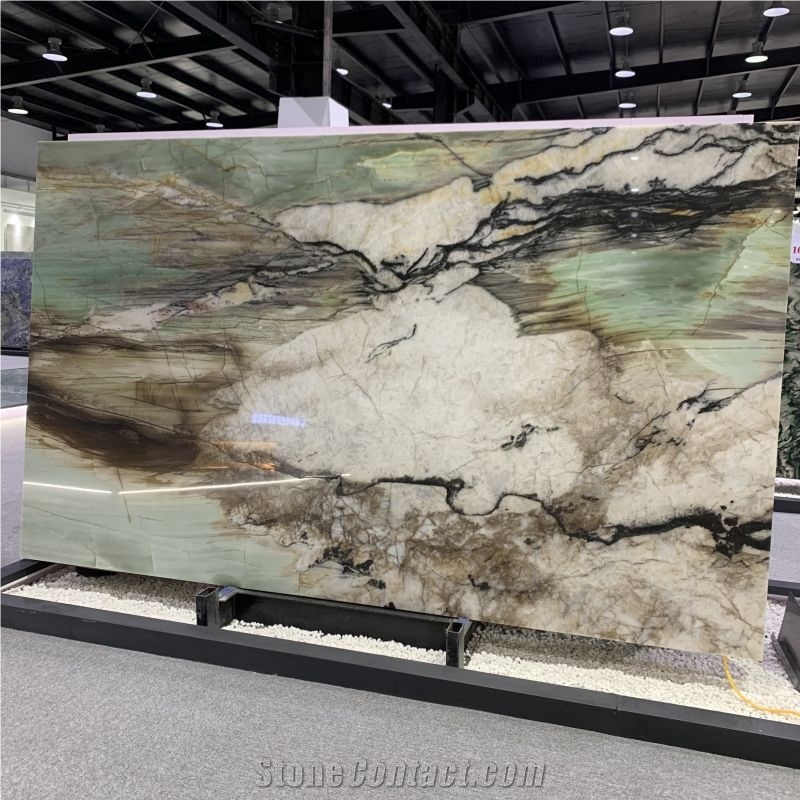 Brazil Cristallo Tiffany Quartzite Slabs For Wall Background