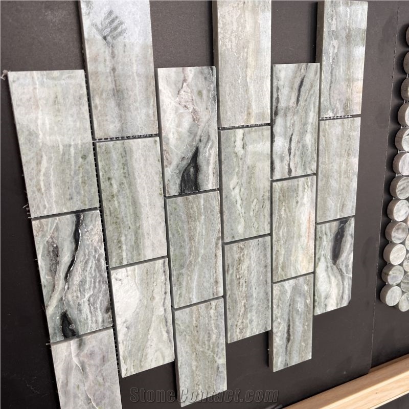 Factory Price Green Marble Mosaic Tiles For Bathroom Walling
