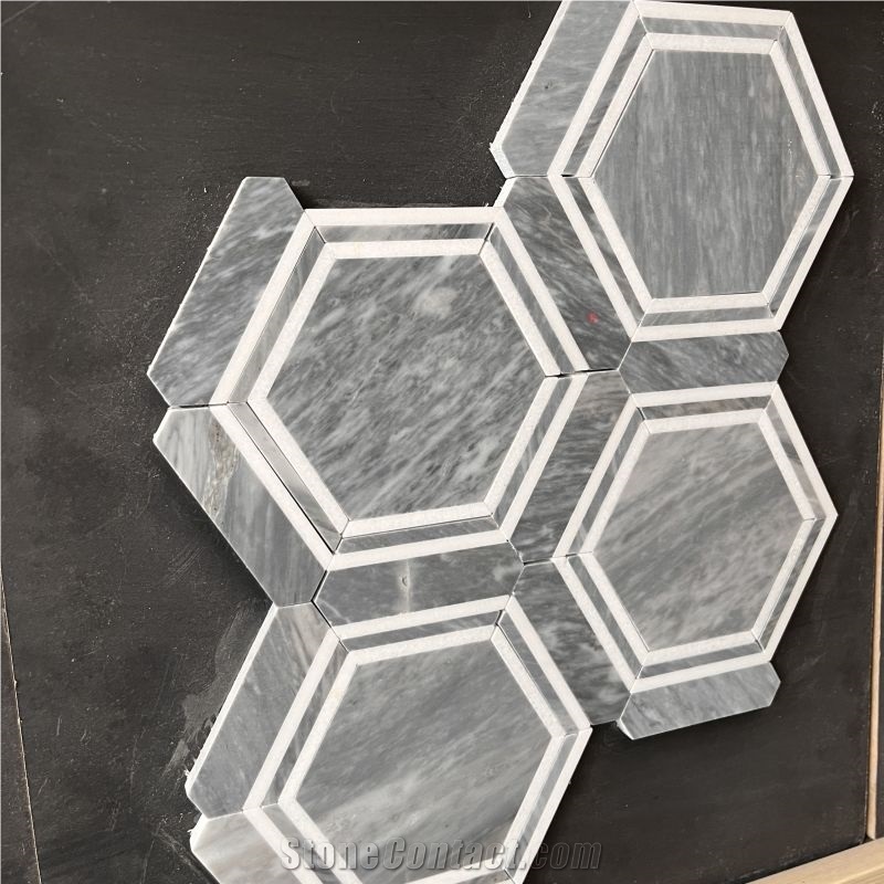 Factory Price Grey Marble Mosaic Tiles For Interior Walling