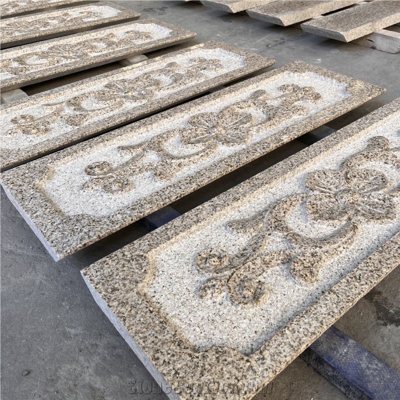 Hand Carved Yellow Granite Carving For Home Exterior Walling