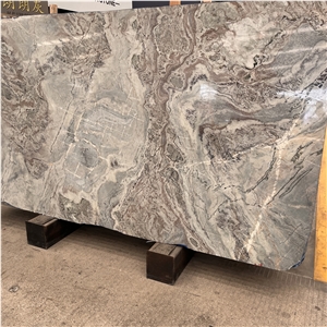 Natural Amazonia Brown Marble Slab For Hotel Wall Tile Decor
