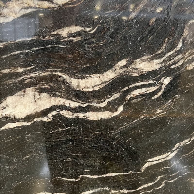 Natural Black Titanium Granite Slab For Background Wall Tile