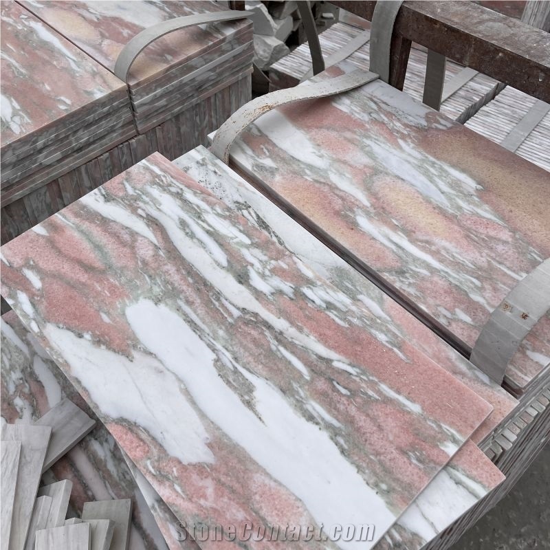 Natural Pink Marble Tiles For Interior Wall And Floor Design