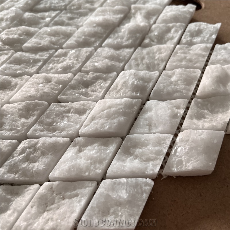 New Design Natural Surface White Marble Mosaic Tile For Wall