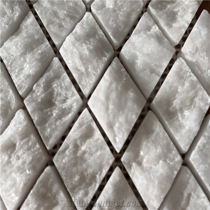 New Design Natural Surface White Marble Mosaic Tile For Wall