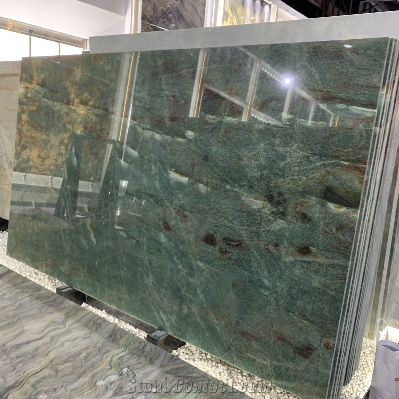 Royal Emerald Green Quartzite Slabs For Villa Wall Design