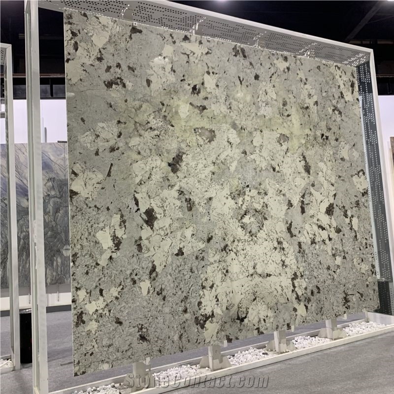 Snow Mountain Blue Granite Slabs For Bookmatch Wall Tiles