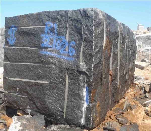 Black Galaxy Granite Blocks , Quarry  , India