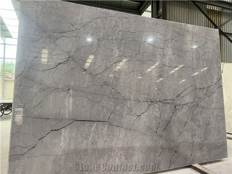 White Ribble Marble With Black Veins In Vietnam