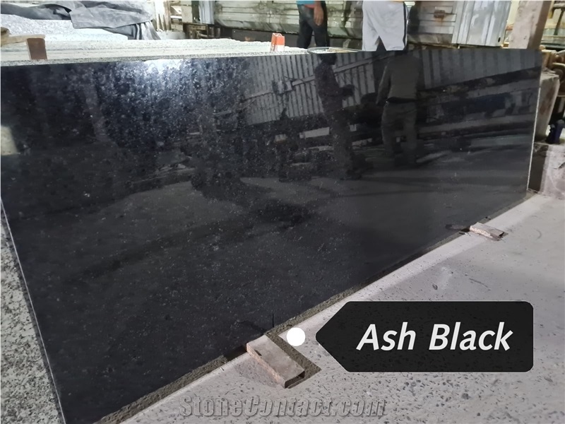 Ash Black Granite Slabs