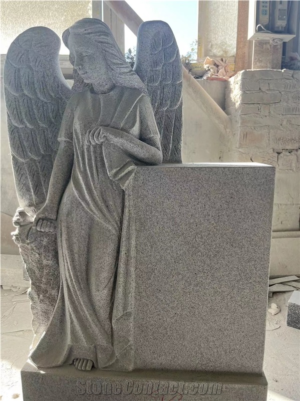 Carved Granite Angel Monument G641 Upright Cemetery Headstone