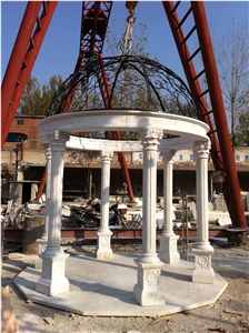 Garden Stone Pavilion Carrara White Marble Landscaping Dome Gazebo